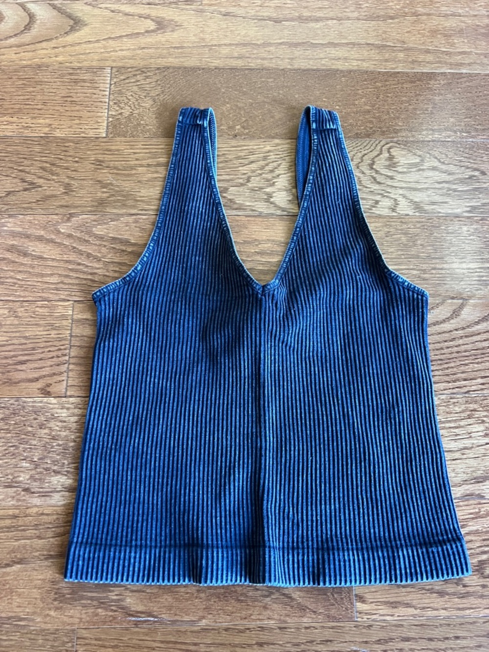 Nikibiki Ribbed V-Neck Tank Top - Navy Blue
